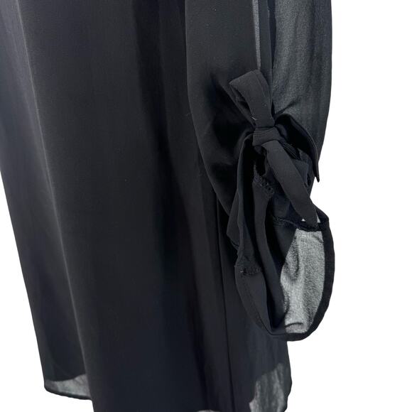 Speechless Black Lace Back Roll Tab Shift Mini Dress Juniors Medium Long Sleeve - Picture 5 of 10